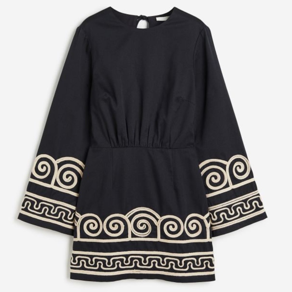 H&M Size Small Embroidered lyocell-blend dress